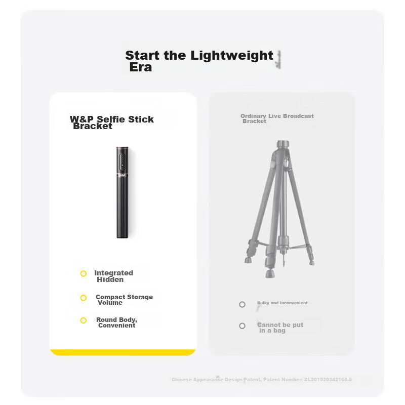 W&P Selfie Stick Tripod with Anti-Shake Gimbal, 360-Degree Rotation, Multifuncti...