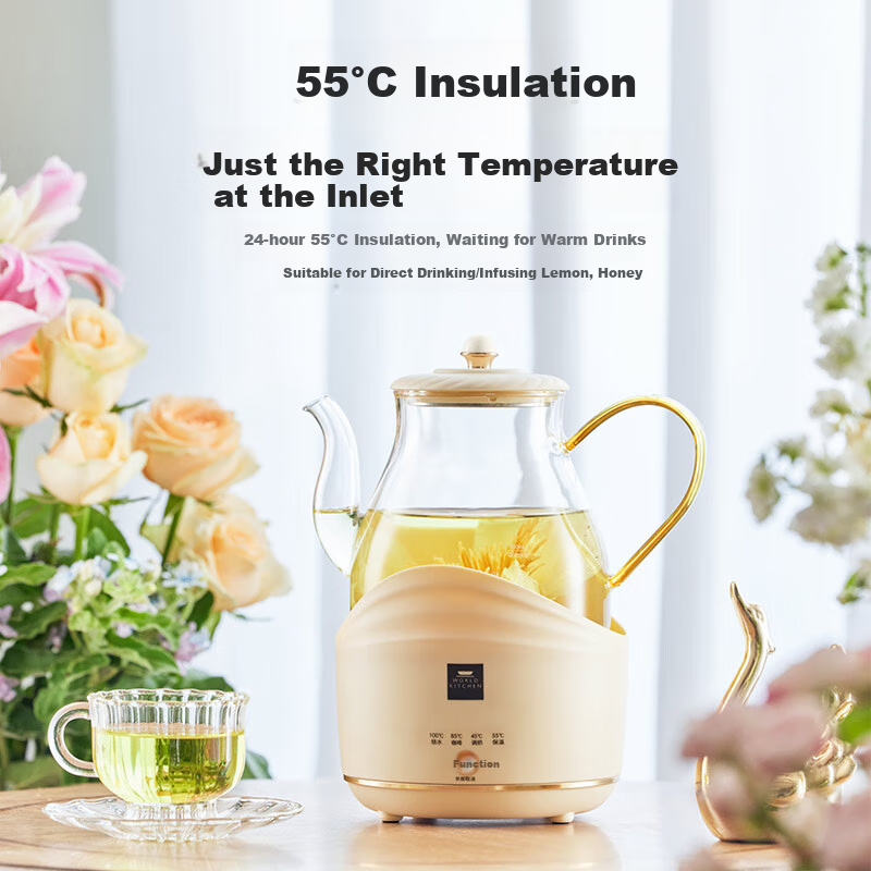 World Kitchen Corning Electric Glass Kettle Intelligent Milk Frother Home Milk W...