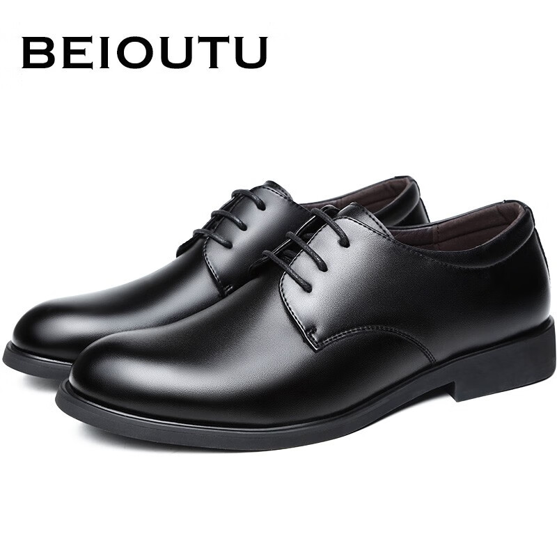 BEIOUTU Men's Lace-Up Formal Business Shoes, British Style Comfortable Work Comm...
