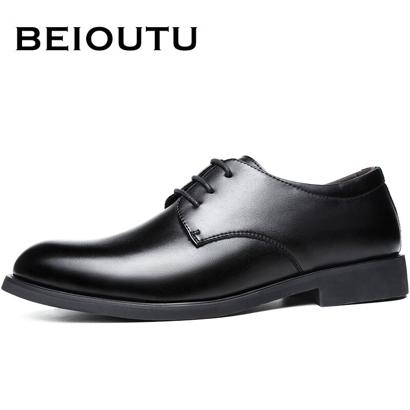 BEIOUTU Men's Lace-Up Formal Business Shoes, British Style Comfortable Work Comm...