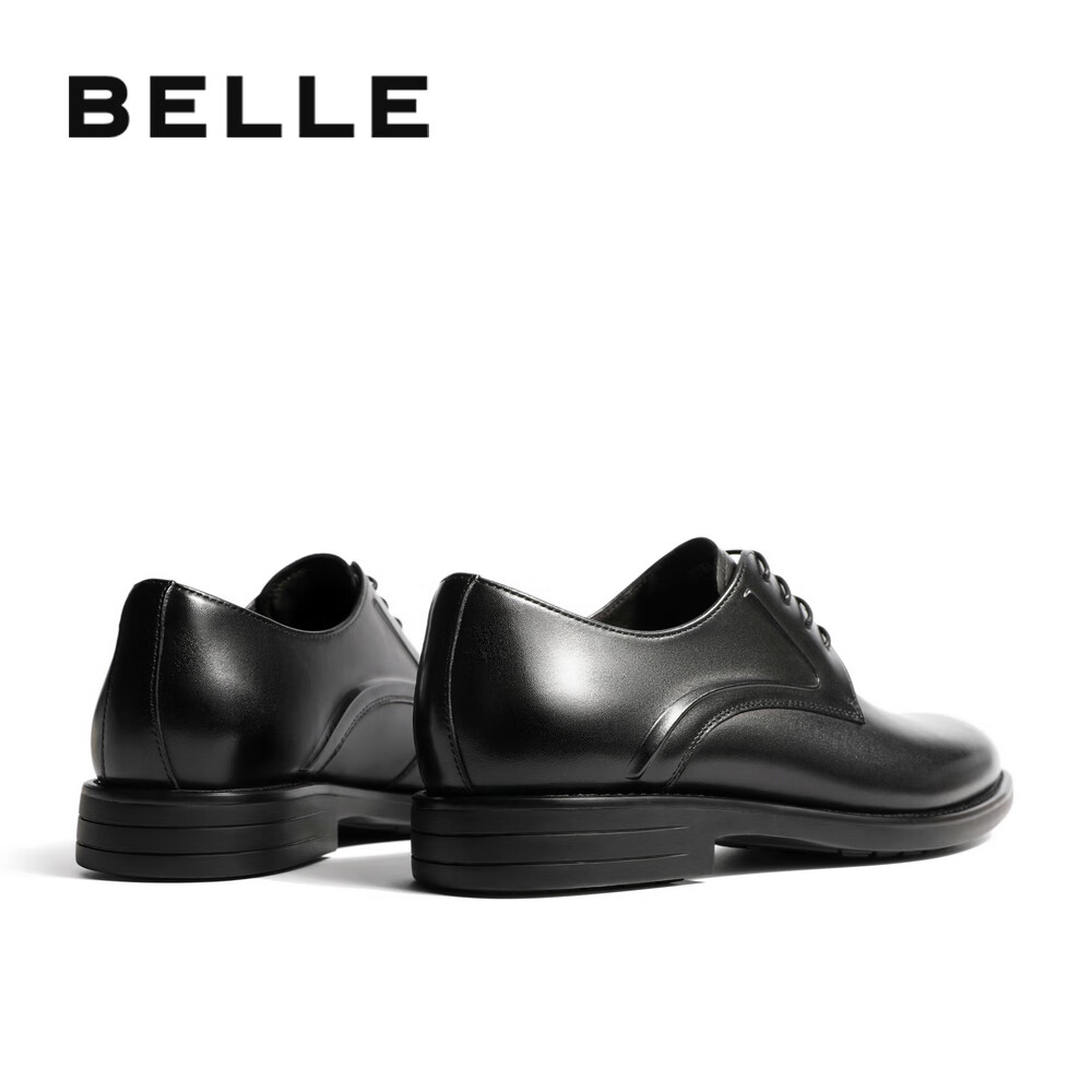Belle Men's Leather Shoes Shock Absorption Business Formal Shoes A0766CM2 Black...
