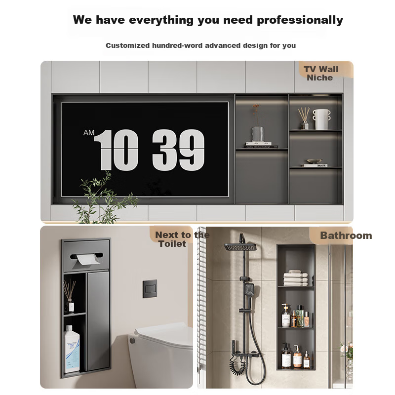 Hundred-Character Toilet Niche [Customizable] Embedded Stainless Steel Trash Can...