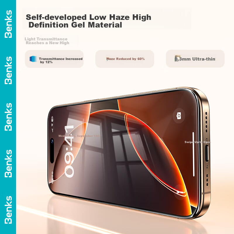 Benks (Benks) Corning Full Coverage Tempered Glass Screen Protector for Apple 14...