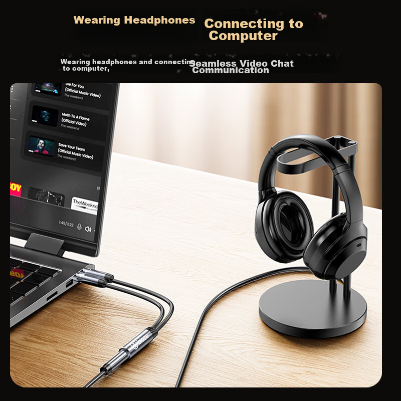 Biaze 3.5mm AUX Audio Splitter Cable, One to Two, for Headset And Microphone, 2-...