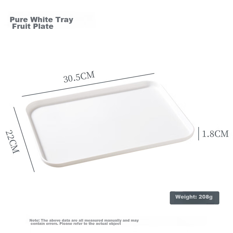 Baijie Rectangular Fruit Tray, Tea Tray, Household Fruit Plate, Breakfast Plate,...