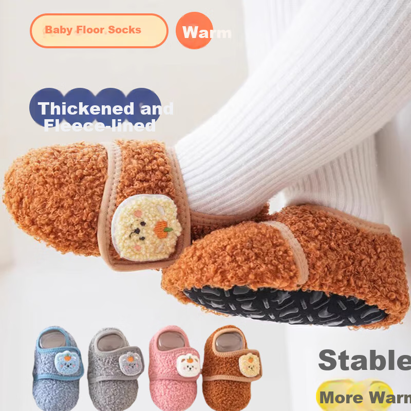 Babyprints Baby Floor Socks Autumn and Winter Plus Velvet Baby Socks Indoor Soft...