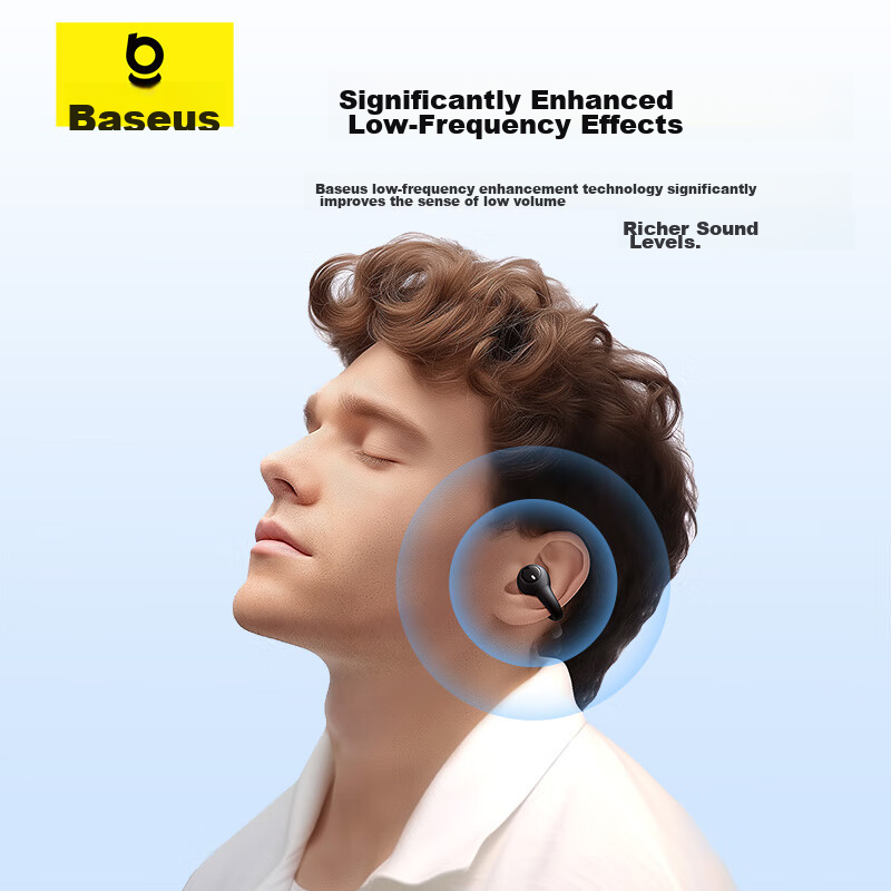 Baseus AS01 Bluetooth Headphones, Clip-On Bone Conduction Concept, True Wireless...