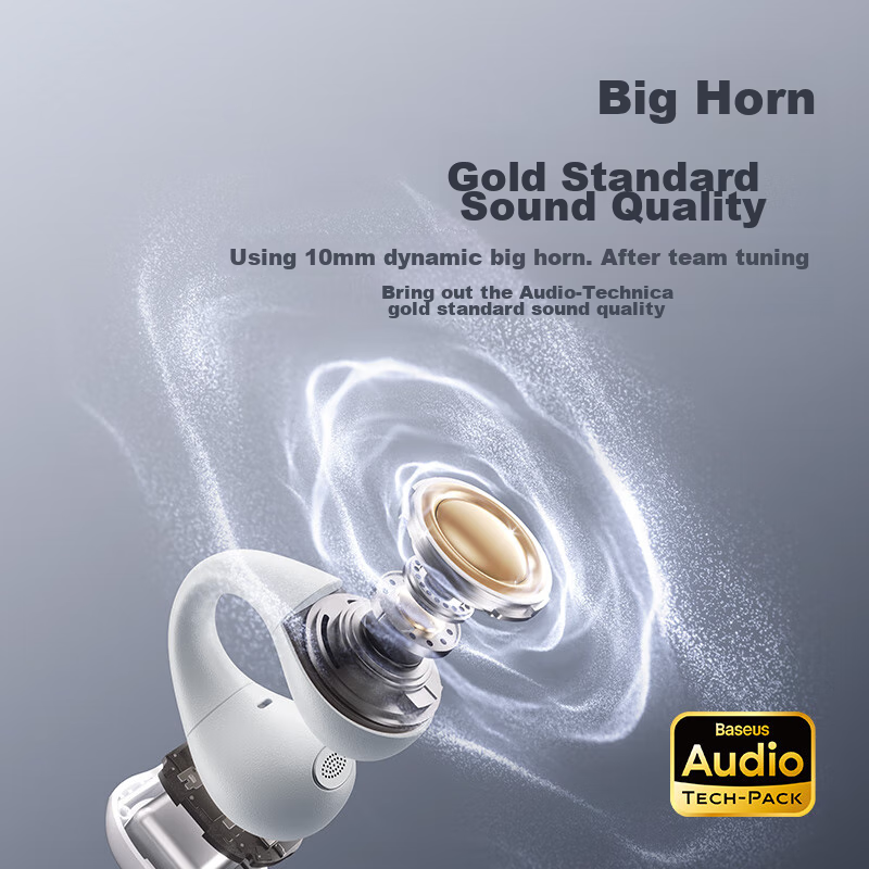 Baseus AS01 Bluetooth Ear Clip, Bone Conduction Headphones Concept, Non-In Open-...