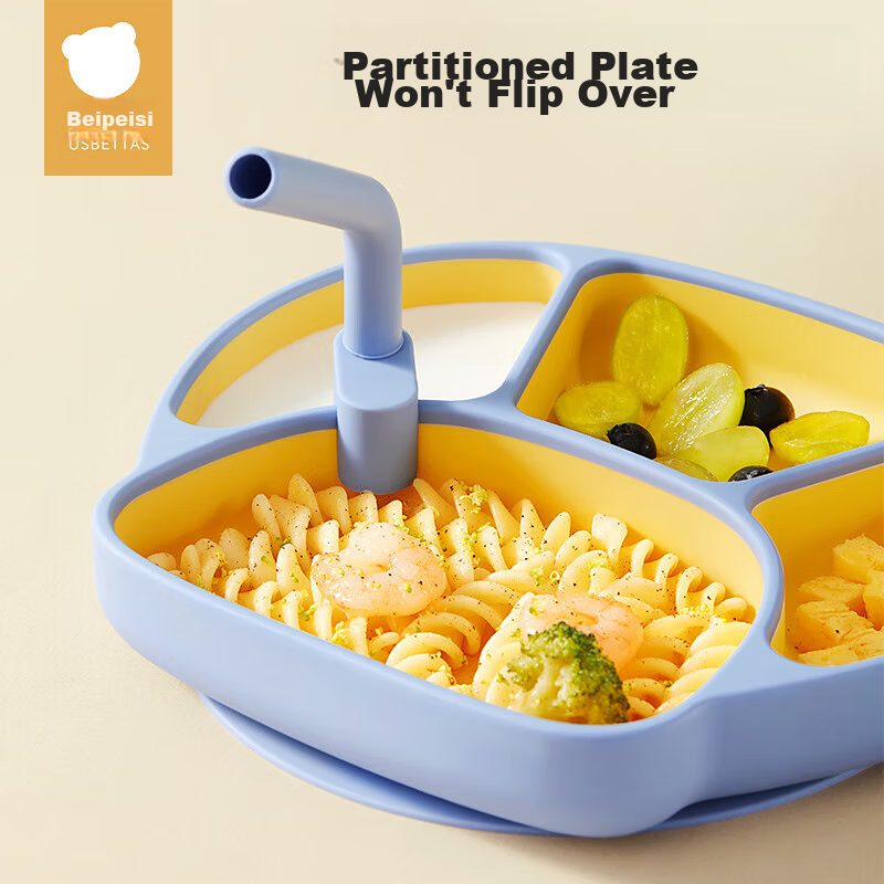 Beipesi Baby Plate, Complementary Food Bowl, Infant Suction Cup Silicone Self-Fe...