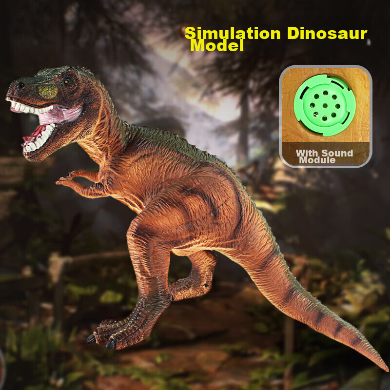 Dad Mom Children's Dinosaur Toys, Rubber Dinosaur Soft Model, Jurassic Tyrannosa...