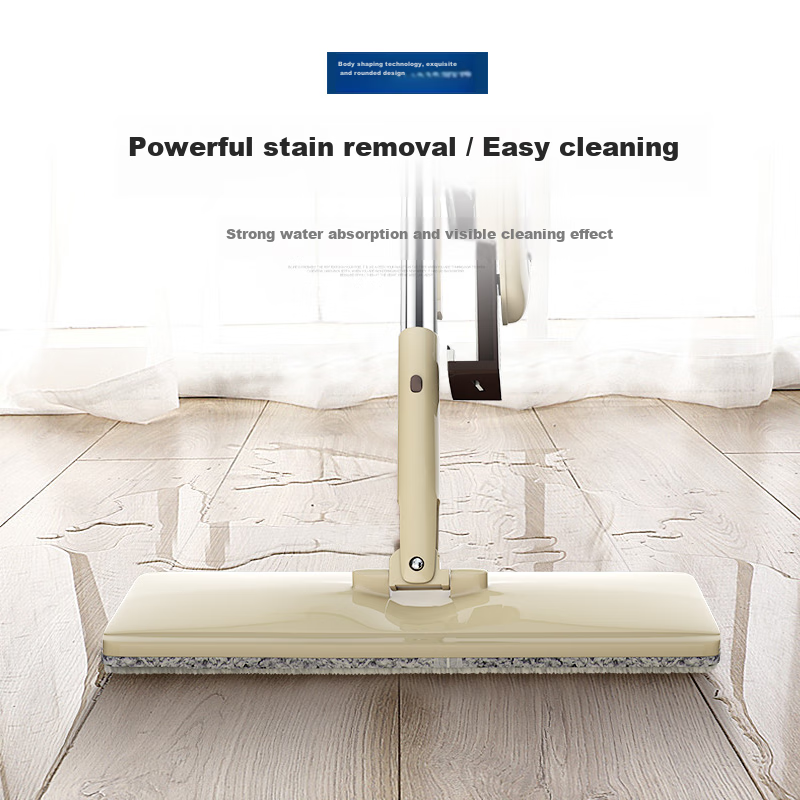 Baijiahaoshi Hands-Free Flat Mop, 33cm Wide, 136cm Long, 4 Mop Pads, Household S...