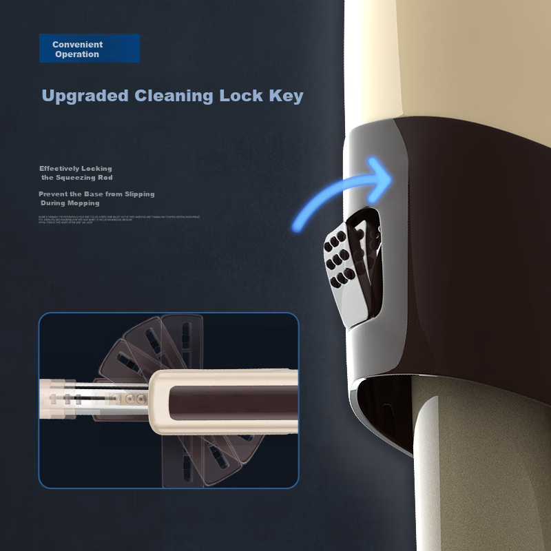 Baijiahaoshi Hands-Free Flat Mop, 33cm Wide, 136cm Long, 4 Mop Pads, Household S...