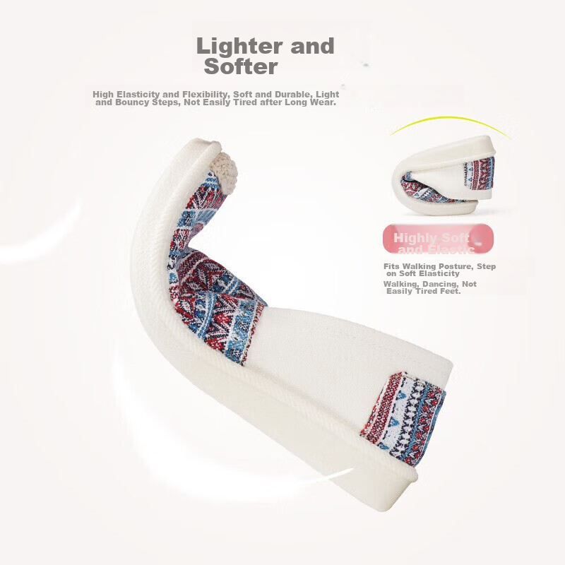 Busheyuan Women's Shoes, Nurse Work Flats, Ethnic Style Casual Old Beijing Cloth...