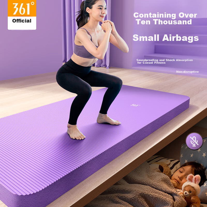 361° Thick Yoga Mat, Fitness Mat for Home Use, Non-Slip, Shock-Absorbing, Quiet,...