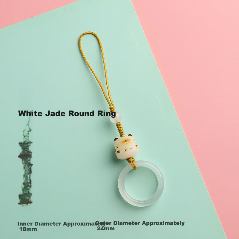 Beiyi Brand White Bodhi Charcoal Burned Cat Claw Phone Charm for Women Cute Exqu...