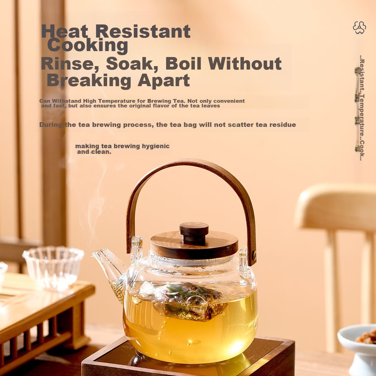 Baijie Tea Filter Bags, Disposable Tea Strainer Bags, Corn Fiber Tea Bags, Folde...