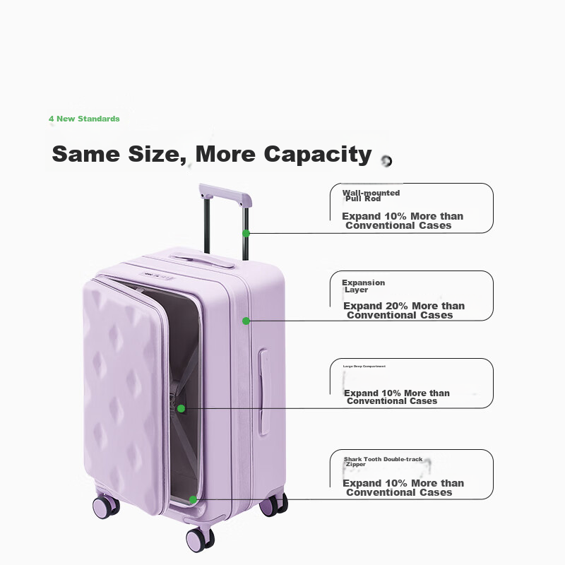 Bulaimei Large Capacity Side-Opening Suitcase for Women And Men, Business Trolle...