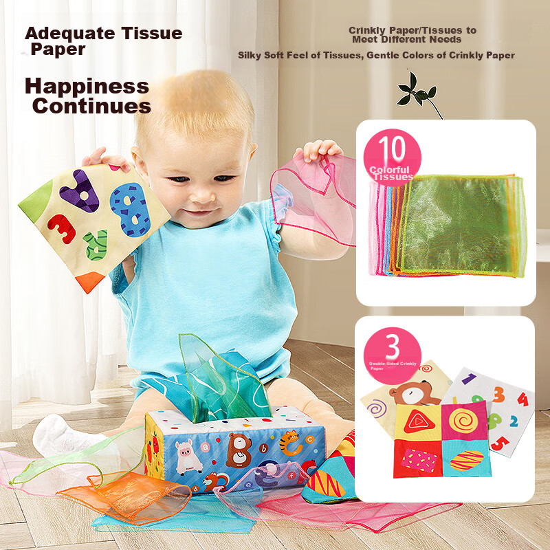 Dad Mom Baby Tissue Paper Toy Pull-Out Book Chewable Baby Toy 0-1 Year Old Tear-...