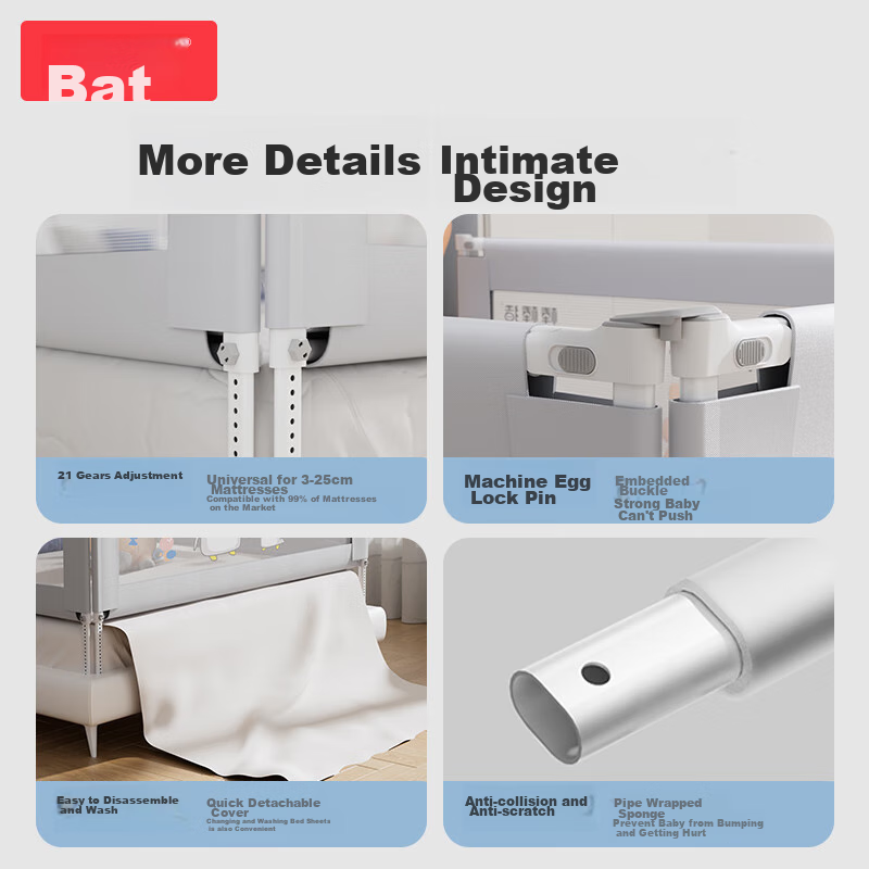 Bangbangzhu Bed Guardrail, Baby Fall Prevention Protective Barrier, Bedside Anti...