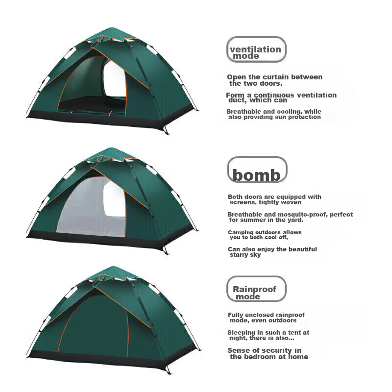 BeiJiLang Fully Automatic Tent, Outdoor Rainproof Camping, Double-Layer for Two...