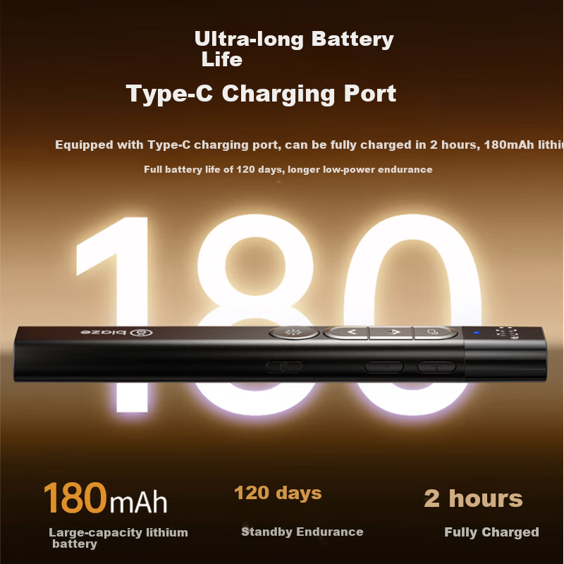 BIAZE Digital Laser Page Turning Pen PPT Teacher's Physical Dual Laser LED LCD S...