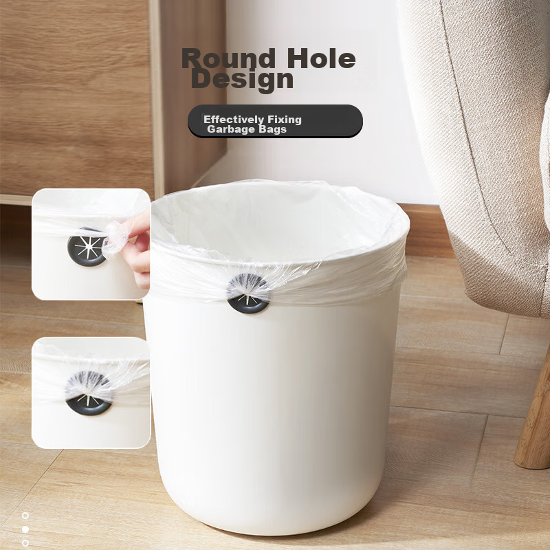 Baitujia 12L Nordic Style Trash Can, Thickened Large Capacity, Round Hole Fixed...