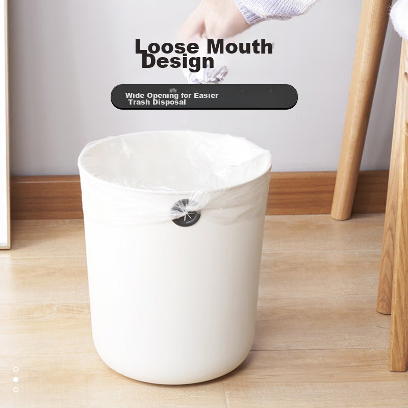 Baitujia 12L Nordic Style Trash Can, Thickened Large Capacity, Round Hole Fixed...