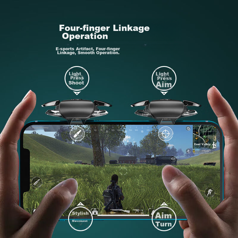 Biaze Gaming Peripheral for PUBG Mobile, Mechanical Buttons for Gun Pressing Ass...