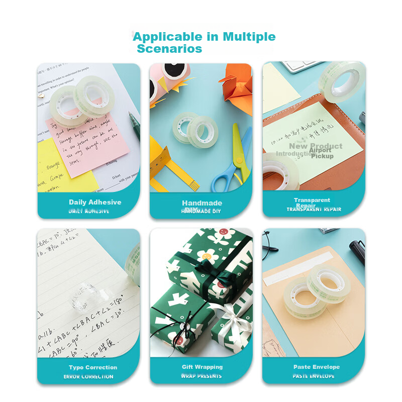 Chenguang (M&G) Stationery Transparent Tape, High Transparency Easy-Tear Small T...