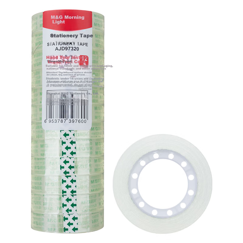Chenguang (M&G) Stationery Transparent Tape, High Transparency Easy-Tear Small T...