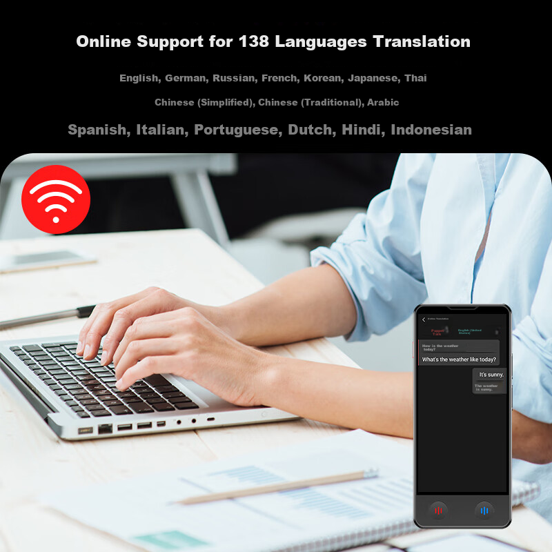 Aigo Real-Time Translation Device, Multi-Language Offline Interpretation, Photo...