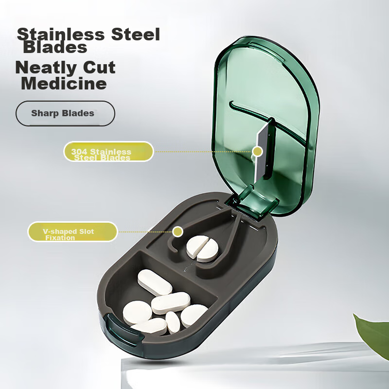 Baicaoyuan Pill Cutter, Pill Splitter, One-To And One-Quarter Pill Box, Portable...