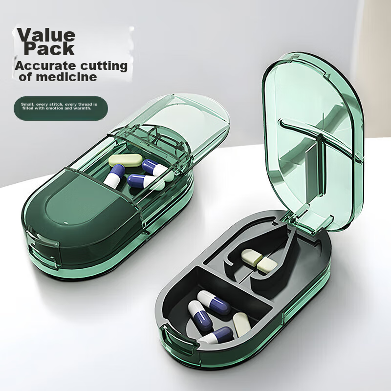 Baicaoyuan Pill Cutter, Pill Splitter, One-To And One-Quarter Pill Box, Portable...