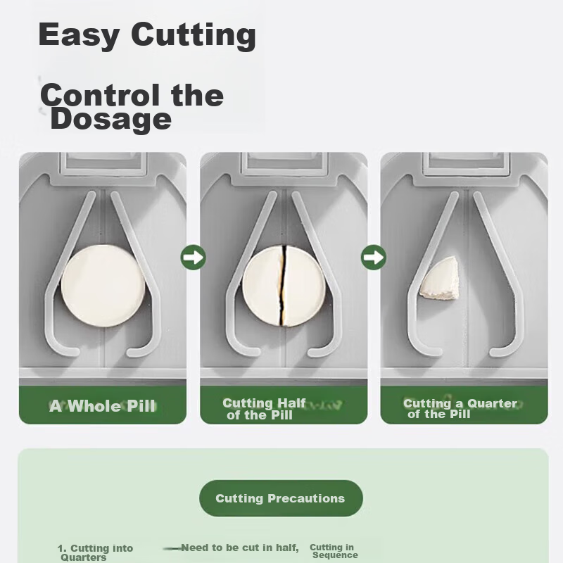 Baicaoyuan Pill Cutter, Pill Splitter, One-To And One-Quarter Pill Box, Portable...