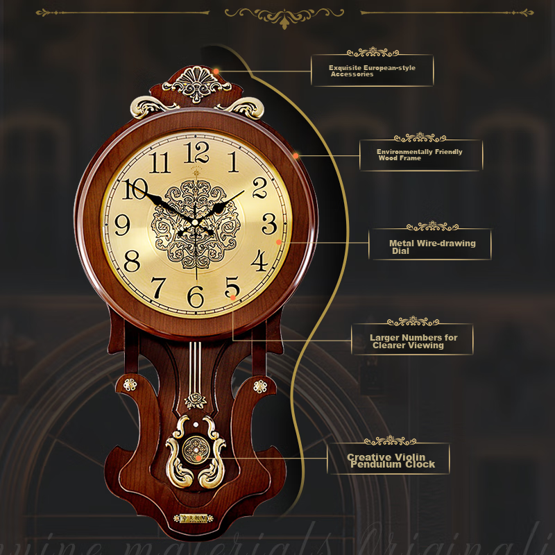 Polaris Wall Clock, Creative Quartz Clock for Living Room, Vintage Clock for Bed...