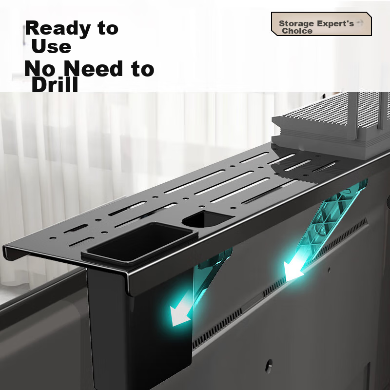 Beishi Universal TV Set-Top Box Storage Rack, Wired Digital TV Set-Top Box Stora...