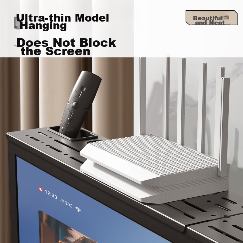 Beishi Universal TV Set-Top Box Storage Rack, Wired Digital TV Set-Top Box Stora...