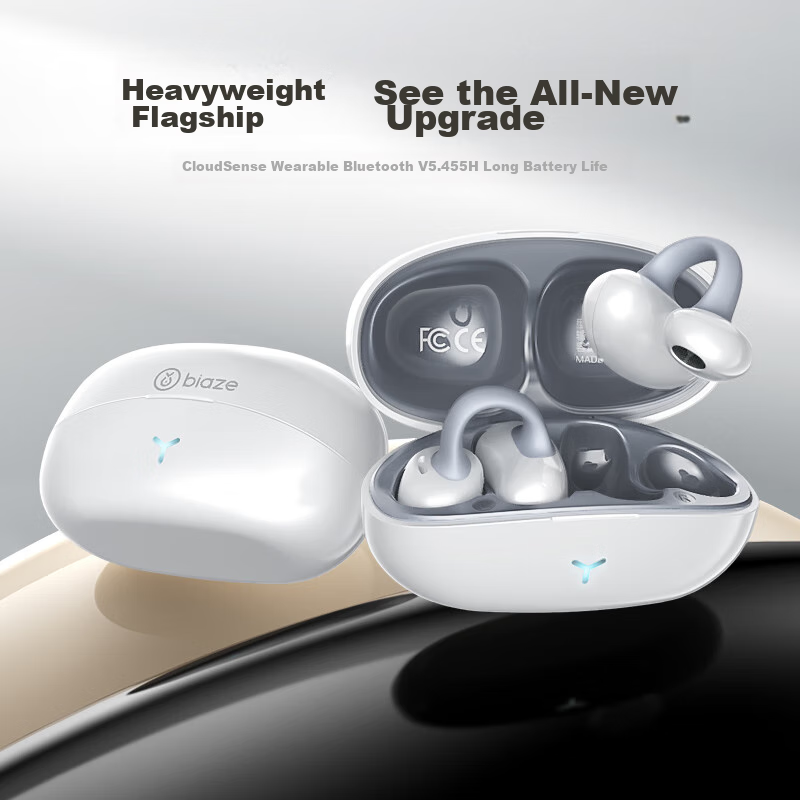 BIAZE Gift [Berlin Voice] Bone Conduction Concept Bluetooth Headphones, True Wir...