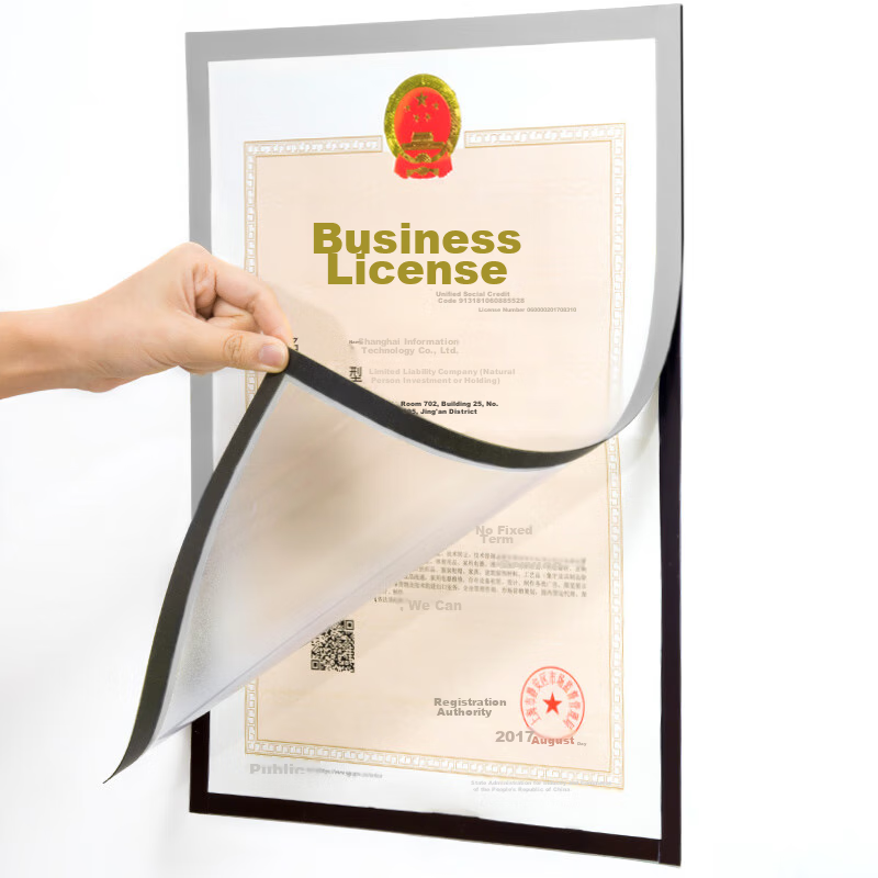 Polar Bear A3 Magnetic Display Frame, Business License Protection Cover, Certifi...