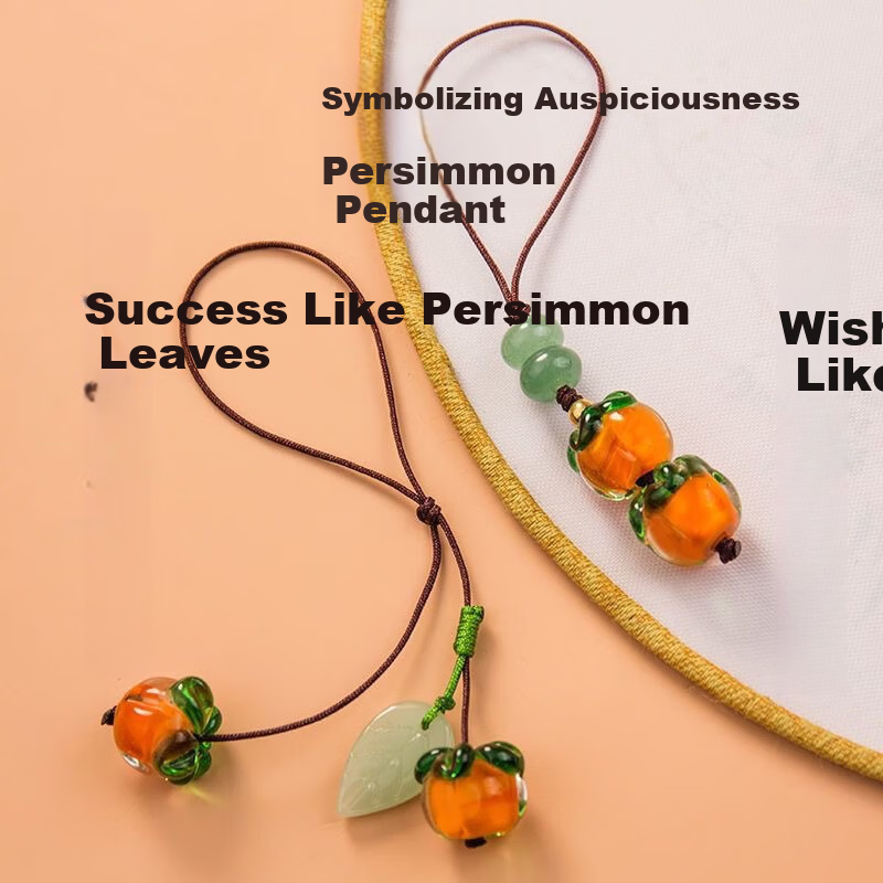 BeiYiPin Persimmon-shaped Lucky Phone Pendant Short Hanging Rope Men and Women R...