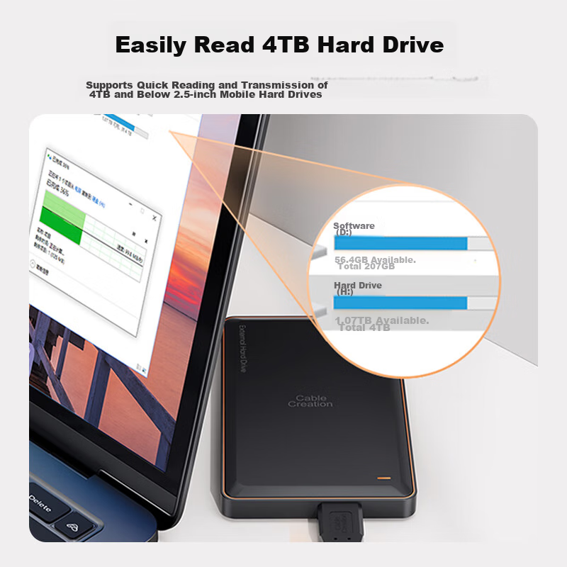 BURLEFRAN External Hard Drive Data Cable, Micro USB 3.0 High-Speed Transfer, Com...