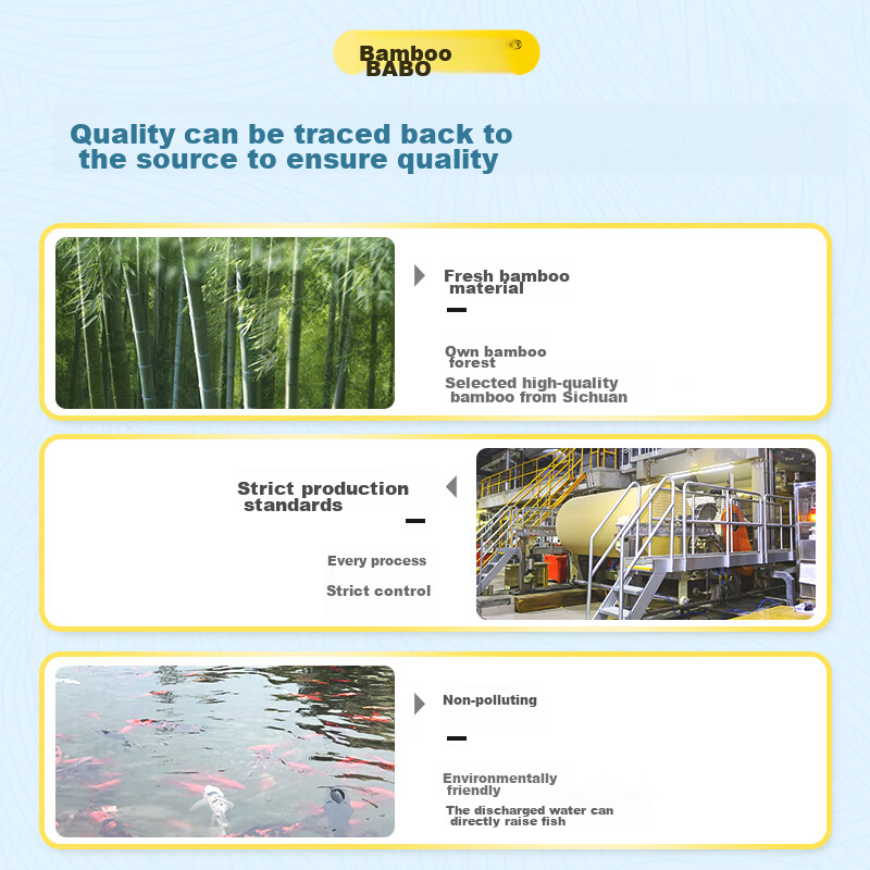 Bambu Core Roll Toilet Paper, 4-Ply, 200g*10 Rolls, Natural Color, High-Weight R...