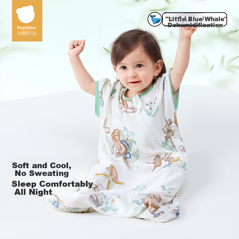 Beipeisi Children's Sleeping Bag Spring and Autumn Bamboo Cotton Gauze Baby Paja...