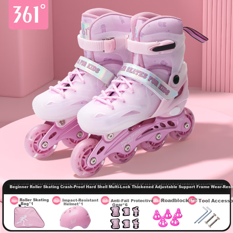 361° Roller Skates for Beginners Children Adults Professional Inline Skates Pink...