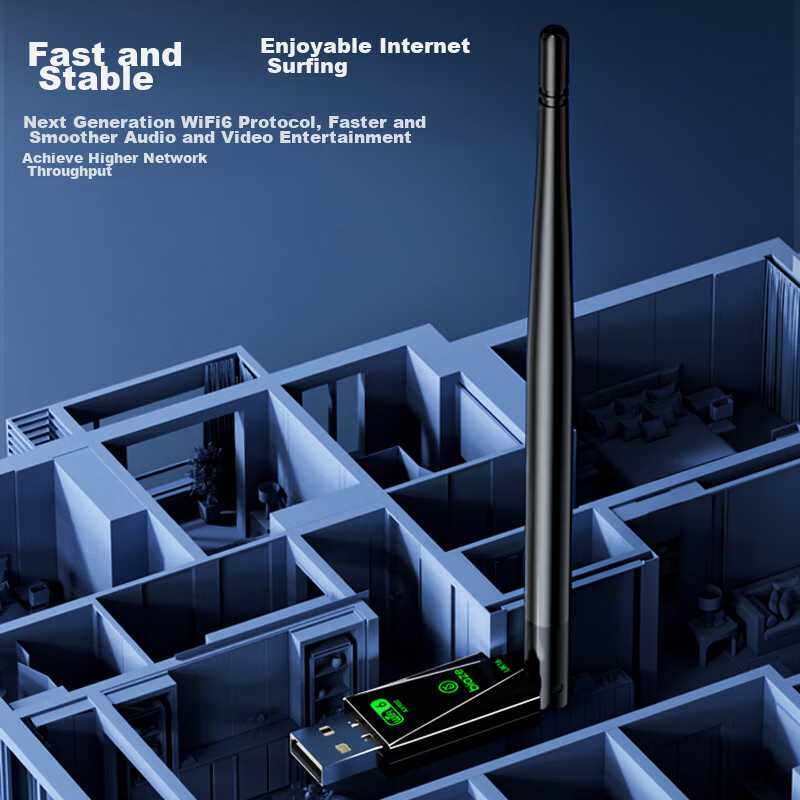 Biaze WiFi 6 Smart Plug-And AX900 USB Wireless Network Adapter, External High-Ga...