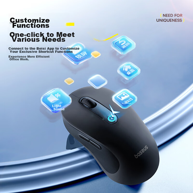 Baseus Wireless Mouse Bluetooth Mouse Compatible with Apple Mac, Huawei Matebook...