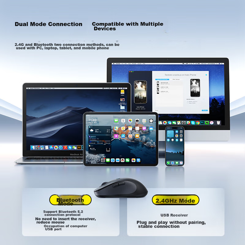 Baseus Wireless Mouse Bluetooth Mouse Compatible with Apple Mac, Huawei Matebook...