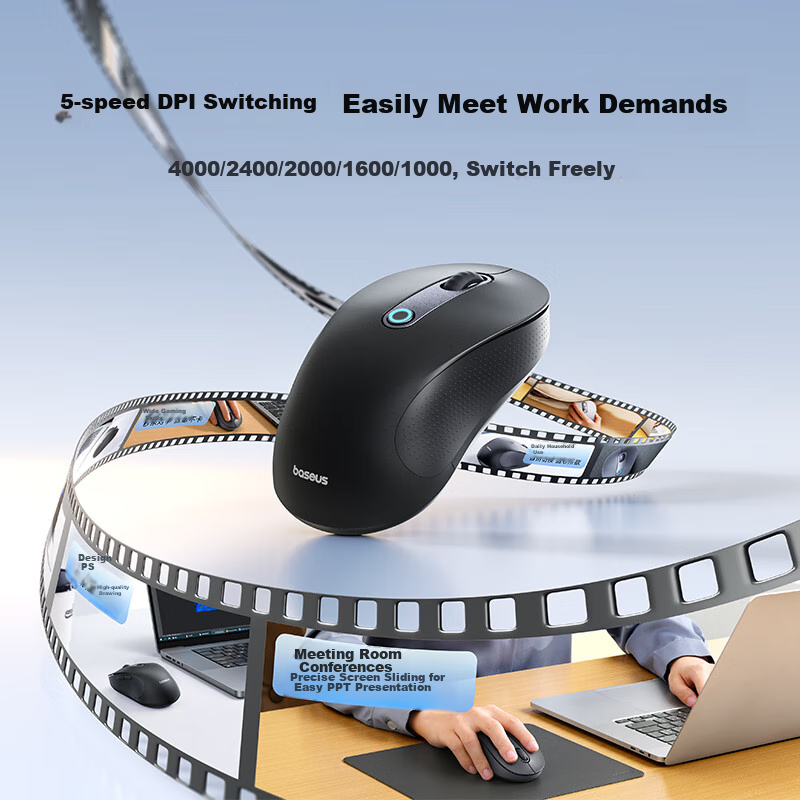 Baseus Wireless Mouse Bluetooth Mouse Compatible with Apple Mac, Huawei Matebook...