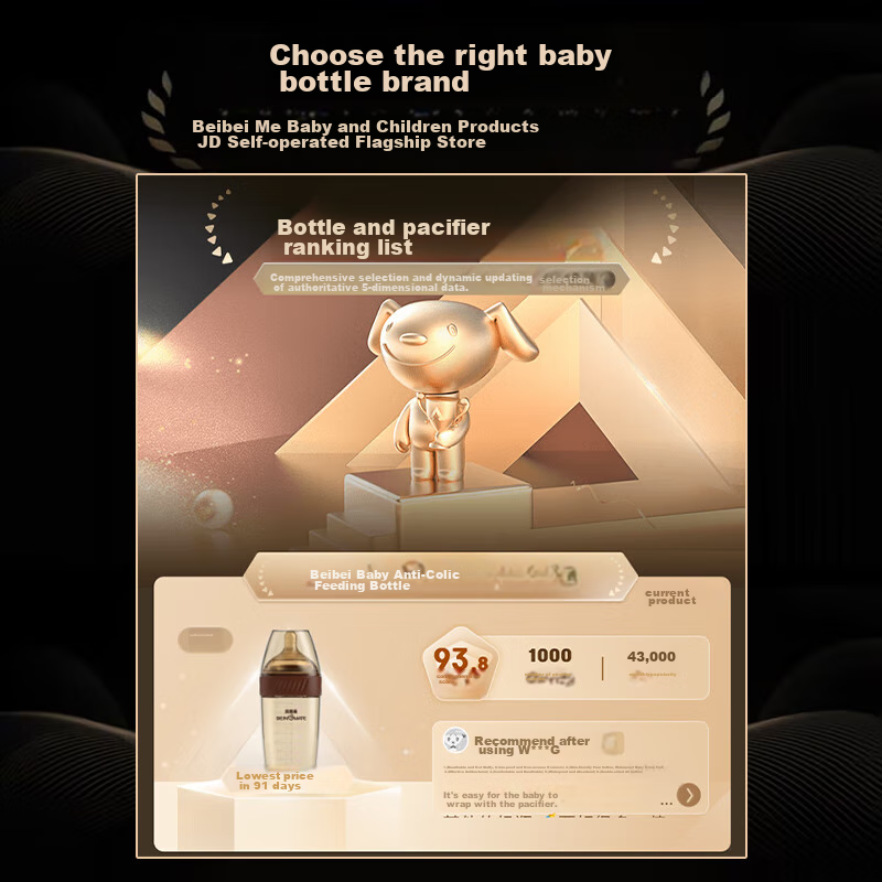 Beinimei Newborn Anti-Colic PPSU Bottle for 1-3 Months, Weaning, Infant Breast-L...