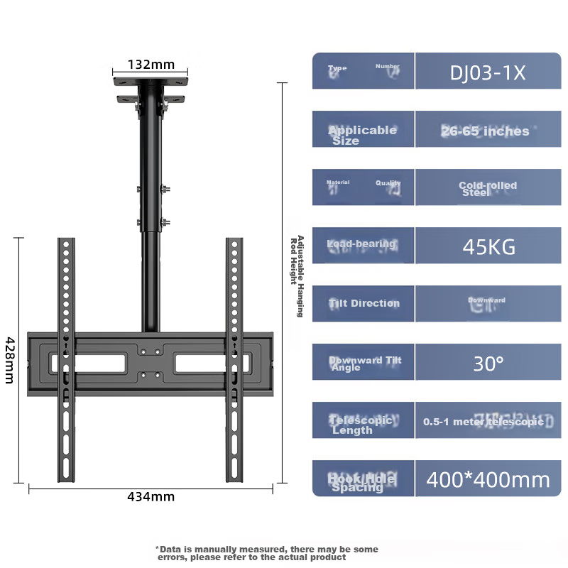 Beishi TV Mount (32-65 Inches), TV Ceiling Hanging Bracket, 360° Rotating Extend...